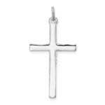 Sterling Silver Platinum-plated Polished Epoxy & Gold-plated Cross Pendant - Image 4