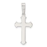 Sterling Silver Polished and Texture Center Finish Cross Pendant - Image 4