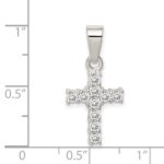 Sterling Silver CZ Cross Pendant - Image 3