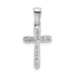 Sterling Silver Rhodium Plated CZ Cross Pendant - Image 3