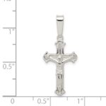 Sterling Silver Polished Crucifix Pendant - Image 3