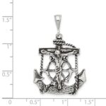 Sterling Silver Antiqued Mariner Crucifix Charm - Image 3