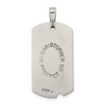 Sterling Silver Satin Antiqued St. Christopher Dog Tag Pendant - Image 3