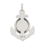Sterling Silver Antiqued Satin St Christopher Anchor Medal Pendant - Image 4