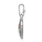 Sterling Silver Platinum-plated Small Heart with Mustard Seed Pendant - Image 2