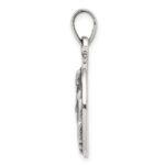 Sterling Silver Polished Antique Finish Sagittarius Horoscope Zodiac Pendan - Image 2