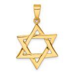 Sterling Silver Gold-tone Polished Star Of David Pendant