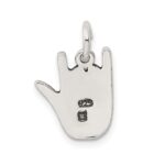 Sterling Silver Antiqued Sign Language Charm - Image 3