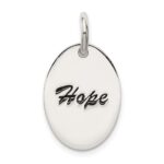 Sterling Silver Polished Enamel Hope Pendant