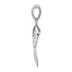 Sterling Silver Rhodium-plated Cancer Awareness Ribbon Charm - Image 2