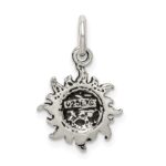Sterling Silver Antiqued Sun Charm - Image 4