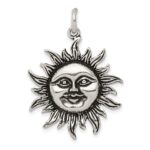 Sterling Silver Antiqued Sun Charm