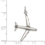 Sterling Silver Antiqued Airplane Charm - Image 3