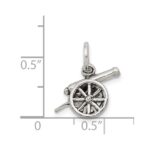 Sterling Silver Antiqued Cannon Charm - Image 4