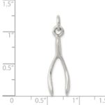Sterling Silver Antiqued Wish Bone Charm - Image 3