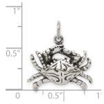 Sterling Silver Antiqued Crab Charm - Image 4