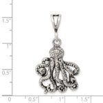 Sterling Silver Antiqued Octopus Charm - Image 3