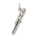 Sterling Silver Antiqued Trombone Charm - Image 4
