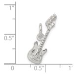 Sterling Silver Rhodium-plated Electric Guitar Charm - Image 4