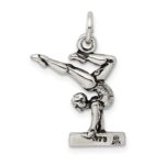 Sterling Silver Antiqued Gymnasts Charm - Image 3
