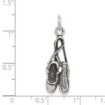 Sterling Silver Antiqued Ballet Shoes Charm - Image 4