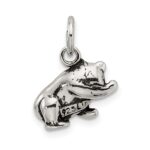 Sterling Silver Antiqued Panda Bear Charm - Image 3