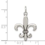 Sterling Silver Antiqued Fleur De Lis Charm - Image 4