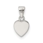 Sterling Silver Rhodium-plated Polished Heart Pendant - Image 3