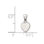 Sterling Silver Rhodium-plated Polished Heart Pendant - Image 4