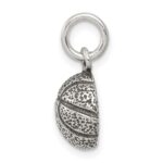 Sterling Silver Antiqued Basketball Charm - Image 2