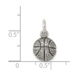 Sterling Silver Antiqued Basketball Charm - Image 3
