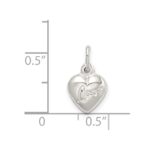 Sterling Silver Polished LOVE Reversible Puff Heart Charm - Image 4