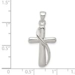Sterling Silver Polished Cross Pendant - Image 3