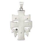 Sterling Silver Polished Large Caravaca INRI Crucifix Cross Pendant - Image 4