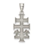Sterling Silver Antiqued Caravaca Double Cross w/Angels Crucifix Pendant - Image 4