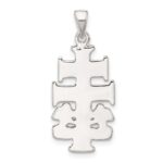 Sterling Silver Polished Caravaca Double Cross w/Angels Crucifix Pendant - Image 4