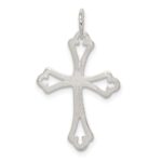Sterling Silver Textured Diamond-cut Laser-Cut Cross Pendant - Image 4