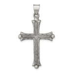 Sterling Silver Antiqued, Polished and Brushed Latin Cross Pendant