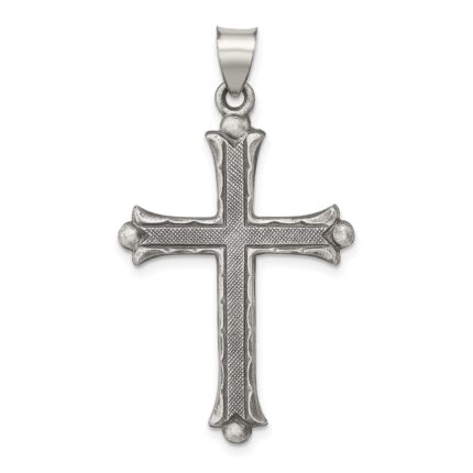 Sterling Silver Antiqued, Polished and Brushed Latin Cross Pendant