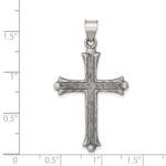 Sterling Silver Antiqued, Polished and Brushed Latin Cross Pendant - Image 3