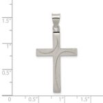 Sterling Silver Textured, Brushed and Polished Latin Cross Pendant - Image 3