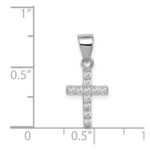 Sterling Silver Rhodium-plated CZ Cross Pendant - Image 4