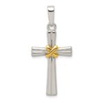Sterling Silver & Gold-tone Polished Latin Cross Pendant