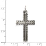 Sterling Silver Antiqued, Textured and Brushed Latin Cross Pendant - Image 3