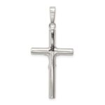Sterling Silver Polished Hollow Crucifix Cross Pendant - Image 4