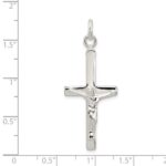 Sterling Silver Polished Crucifix Cross Pendant - Image 3
