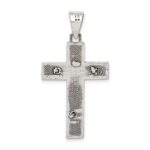 Sterling Silver Antiqued Box Cross Crucifix Pendant - Image 4