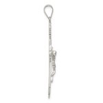 Sterling Silver Polished Crucifix Pendant - Image 2
