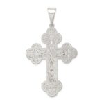 Sterling Silver Polished Crucifix Pendant - Image 4