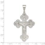 Sterling Silver Polished Crucifix Pendant - Image 3